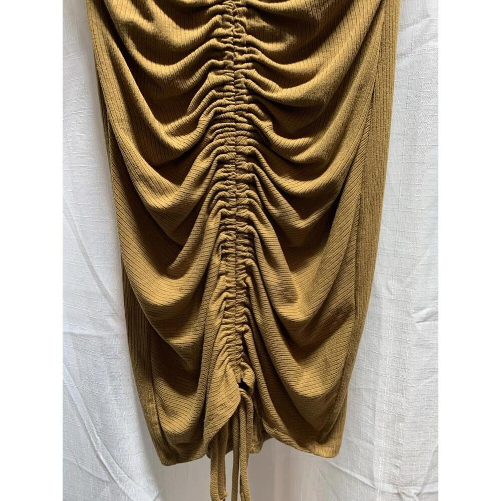 Forever 21 ruched, collared, short-sleeve mini dress. Brown Size Small - Picture 2 of 5